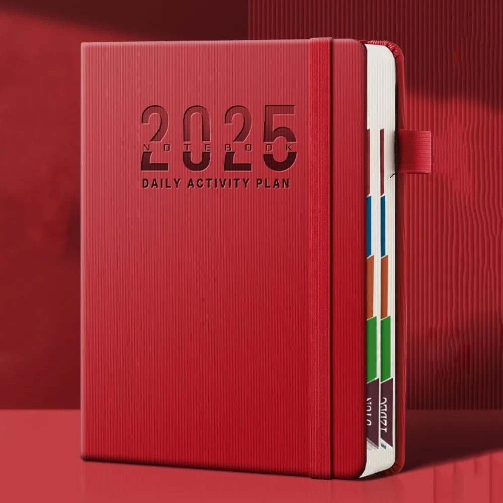 الانضباط الذاتي 2025 جدول مخطط المفكرة للقيام قائمة 12 شهرا 365 يوم دفتر الوقت المنظم تدوين الملاحظات 2025 a5 دفتر