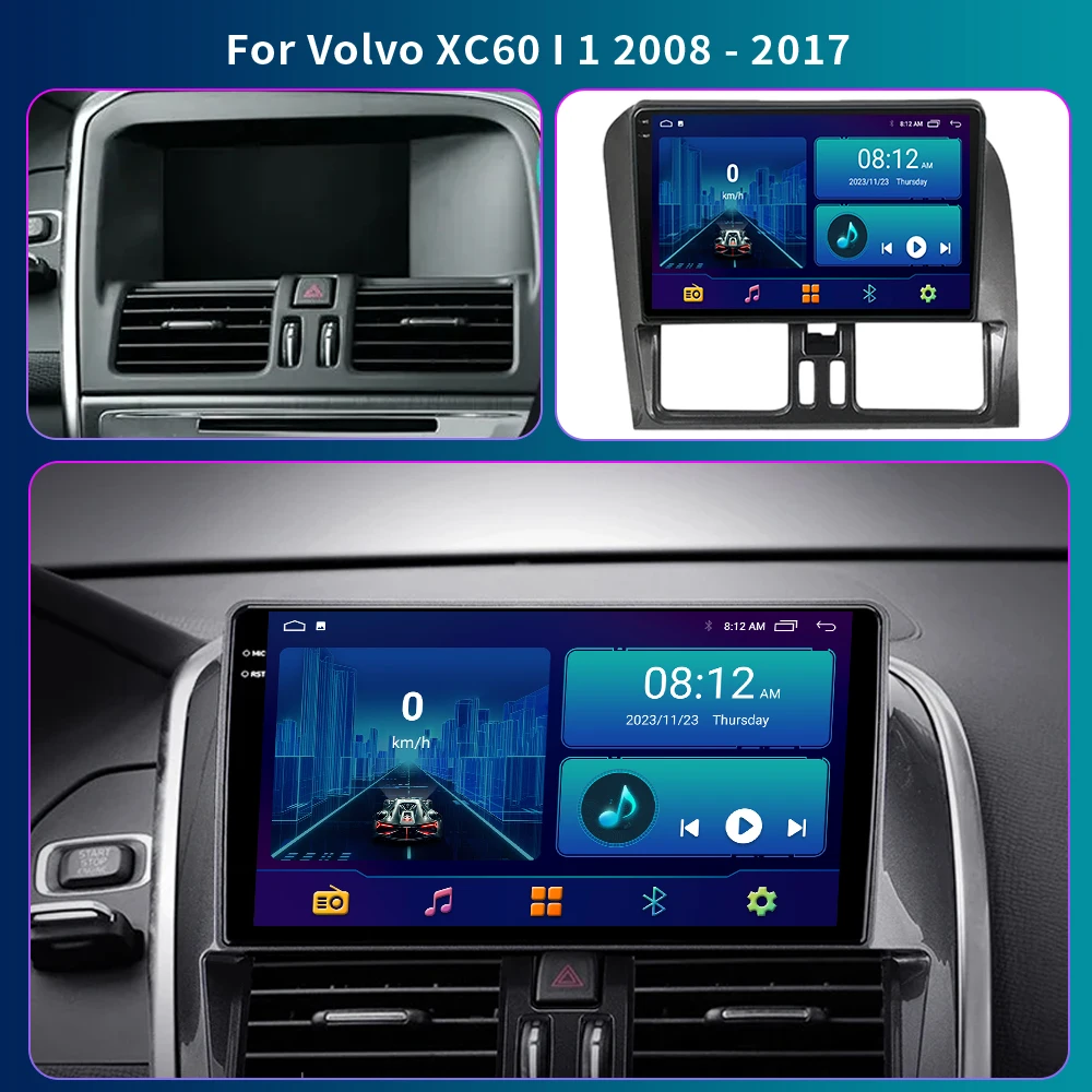 Android13 For Volvo XC60 que 1 2008-2017 Car Radio Multimedia Player Navigation GPS Carplay Stereo Autoraido WIFI BT 2 Din DVD