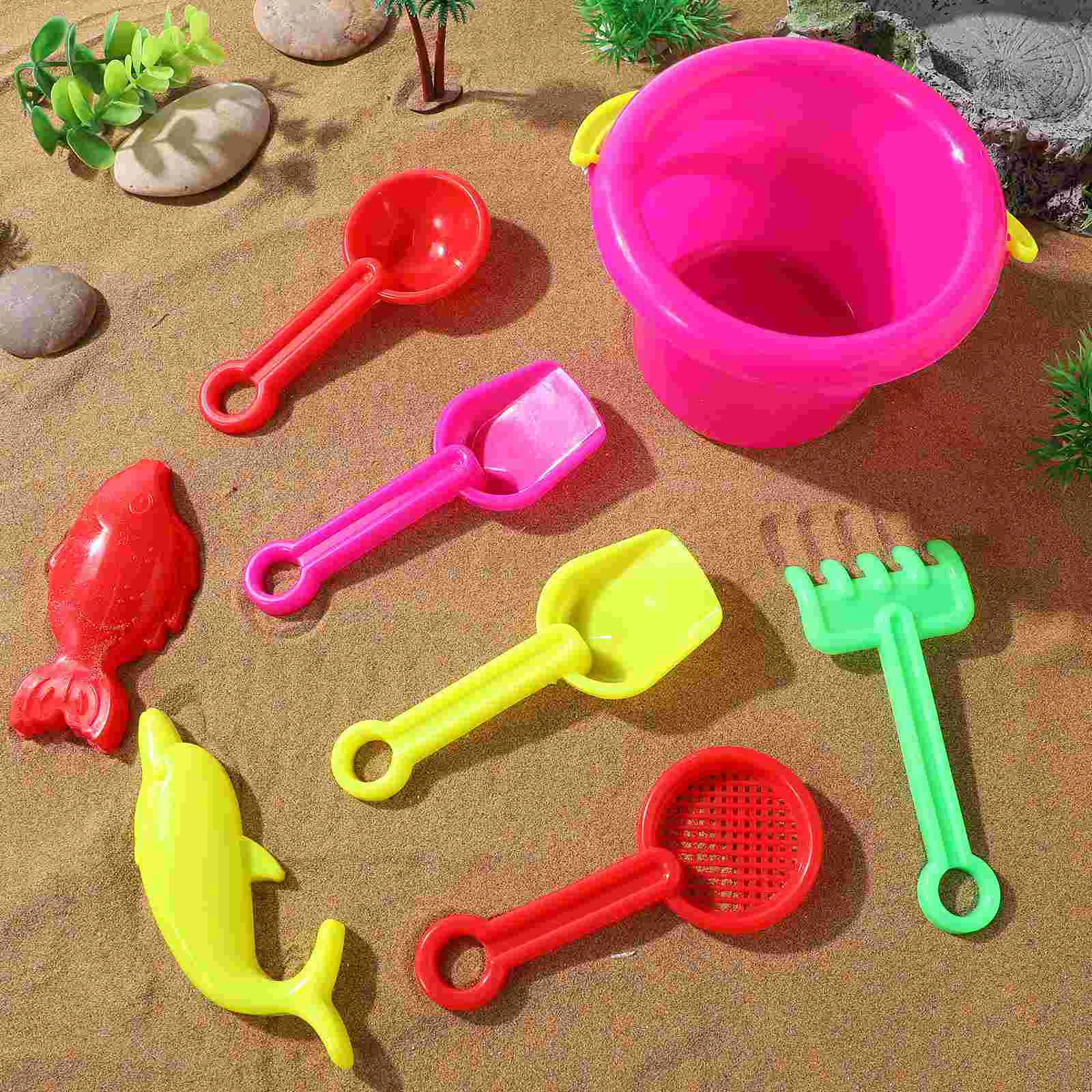 24 Pcs Beach Bucket Toy Plastic Child Sand Buckets Children Toys Mini for Kid Toddler