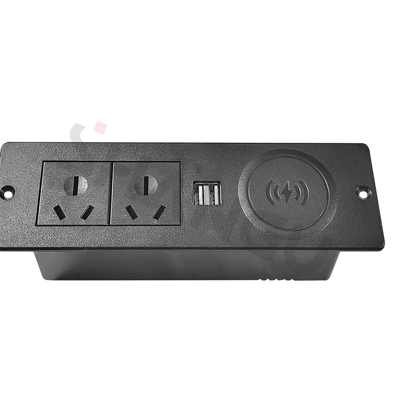 Imagem -06 - Mesa au Escondida Sockets Elétrica Escondido Soquete Desktop Preto Soquete Desktop Tomadas de Carga sem Fio 12w ac 110250v 3500w 13a