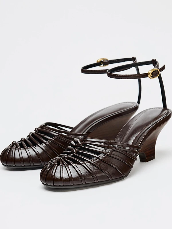 

ZAUE Roman Sle Hollow out Me сандалии без шнуровки, новые женские коричневые удобные модные женские сандалии на наклонном каблуке Cage oes