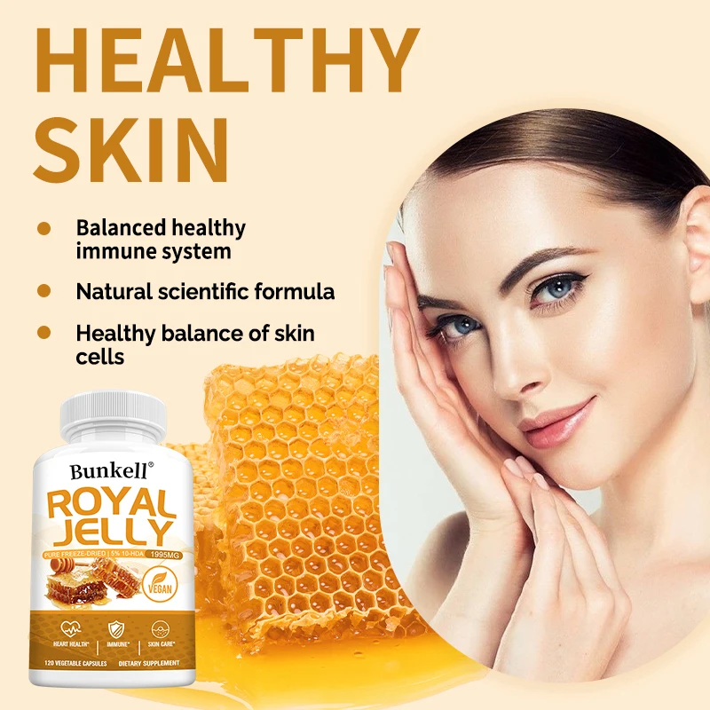 Royal Jelly - 1995 Mg, Supports Heart Health, Immune System, Skin Care, Cellular Health, Anti-Aging | Non-GMO, Gluten-Free