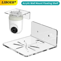 Acrylic Wall Mount Floating Shelf No Drill Adhensive Mini Security Camera Baby Monitor Small Items Storage Support Holder Stand