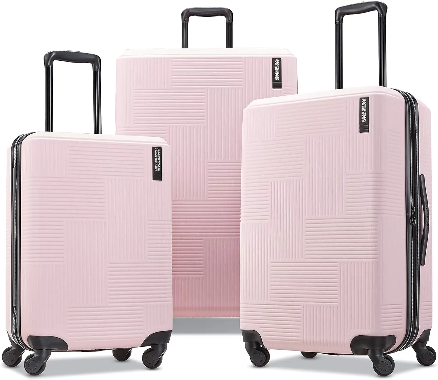 

XCYAMERICAN TOURISTER Stratum XLT Expandable Hardside Luggage with Spinner Wheels, Pink Blush, 3-Piece Set (20/24/28)