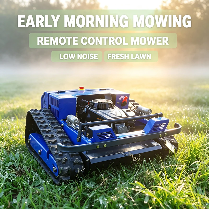 Customized Remote Controlled Hillside Lawn Mower Gas Powered Track Type 4-Stroke for Orchard Farm Garden Terrain