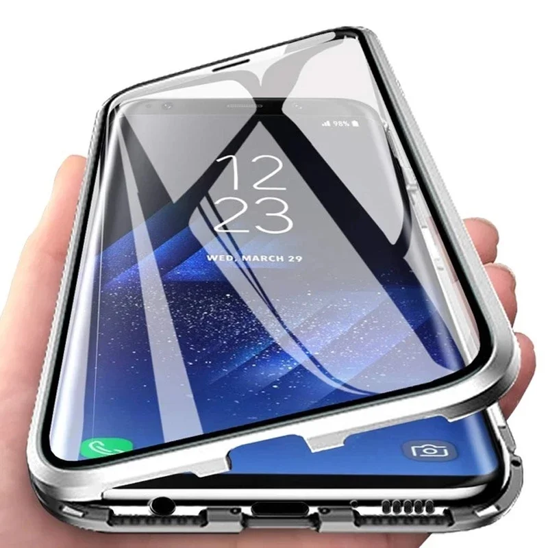 

Double Sided Magnetic Metal Case For Samsung Galaxy S23 S22 S21 S20 Plus Ultra Note 20 10 S21Fe S20Fe A71 51 70 50 Glass Cover