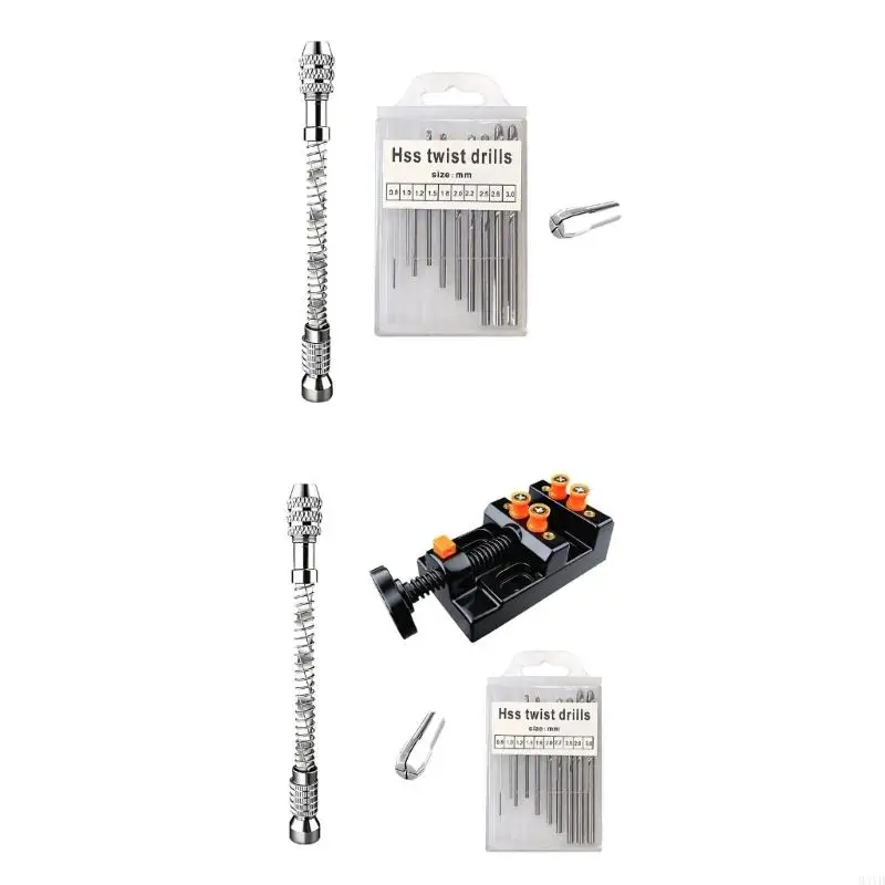 

10Pcs Semi-Automatic Hand Drill Pin Vise Precise Rotary Tool for Jewelry Plastic Drilling Machining Accessories M4YD