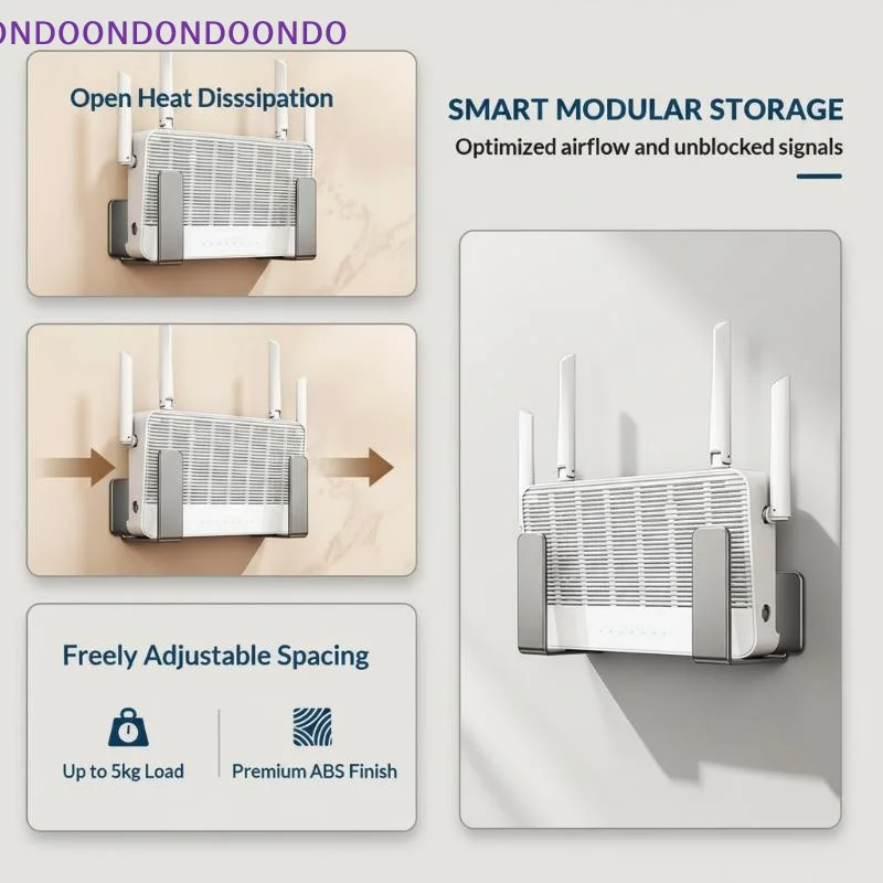 No-Drill Wall Mount Router Storage Box | TV Network Fiber Set Topbox Holder | Multi-Functional Media Device Shelf For TV