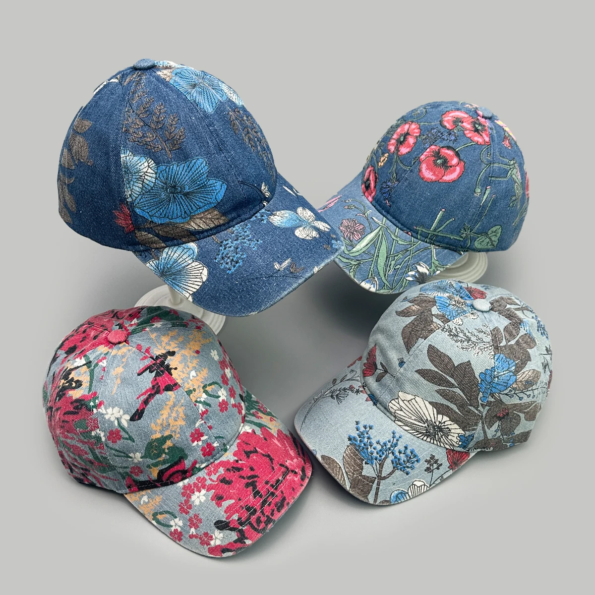 

Retro Printed Flowers and Plants Baseball Hats New Women Sunshade Casual Versatile Elegant Outdoor Fashion Personal Peaked Caps