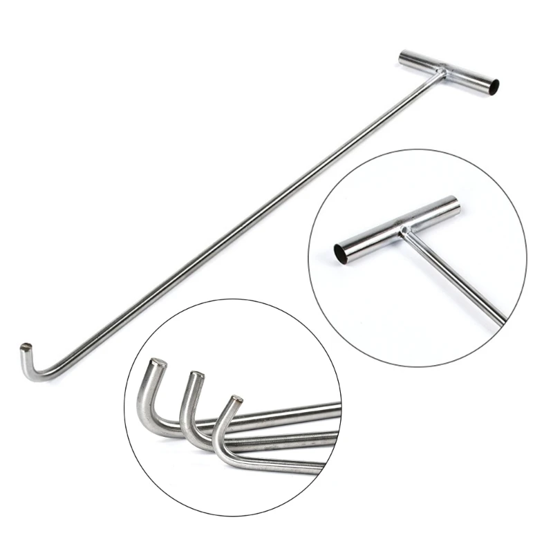 Stainless Steel Manhole Cover Hook Heavy Duty Lifter Manhole Hook Tool for Sewer Dropship
