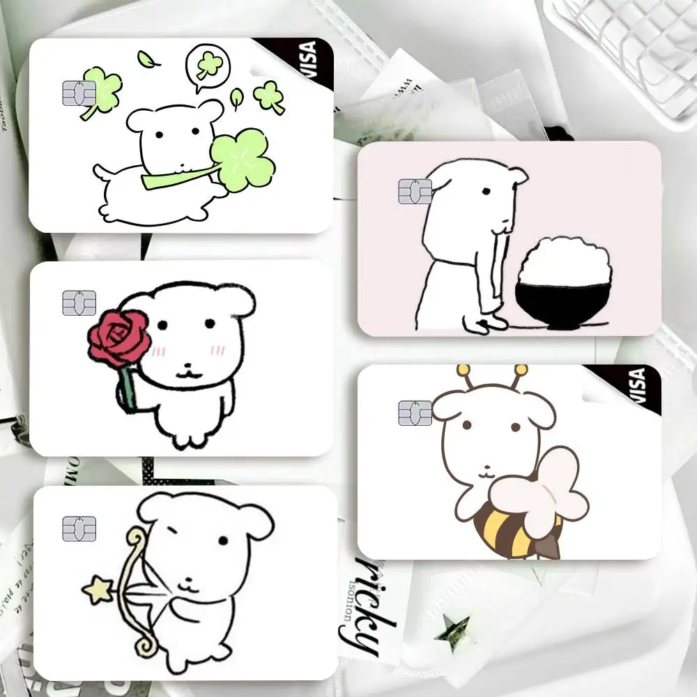 cute G-Ganadi Dog Waterproof Film Skin Cover Credit Card Stickers Debit Front Bank Bus Pass