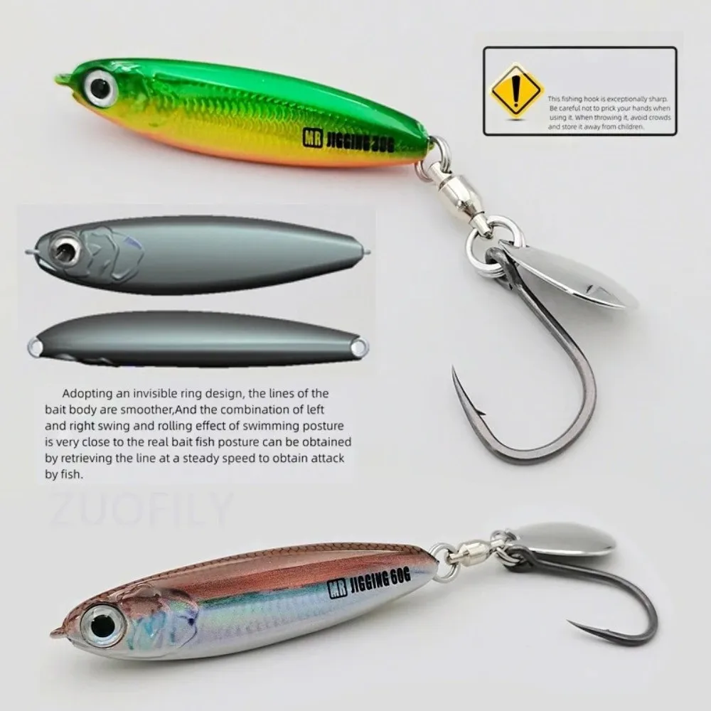 30g/40g/60g Short Chubby Iron Plate Bait Iron Plate UV Coating Mackerel Lure 3D Design Spinner Spoon 3D Spinner Spoon