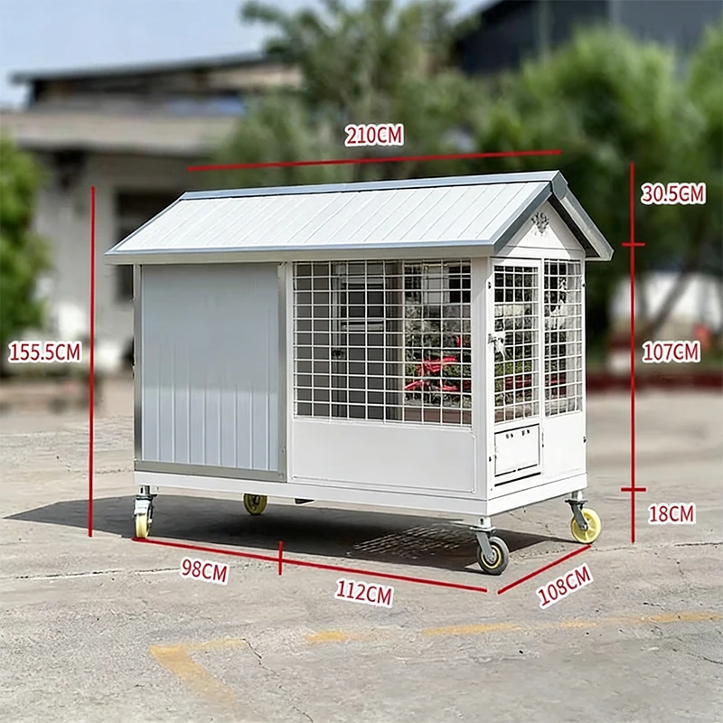Manufacturer Luxury Stainless Steel Simple Boxed Outdoor Kennel Large Waterproof Customizable Kennel