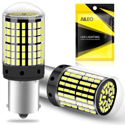 AILEO LED 조명 하이퍼 플래시 없음, 전후방 방향 지시등 전구, 캔버스 오류 없음, 3014 칩셋, 144SMD, BA15S, P21W, BAU15S, PY21W, 1 개