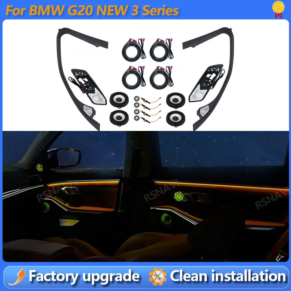 11 Colors LED Speaker Cover For BMW G20 New 3 Series Car Midrange Tweeter HiFi Music Stereo Horn Ambient Light Decorate Refit