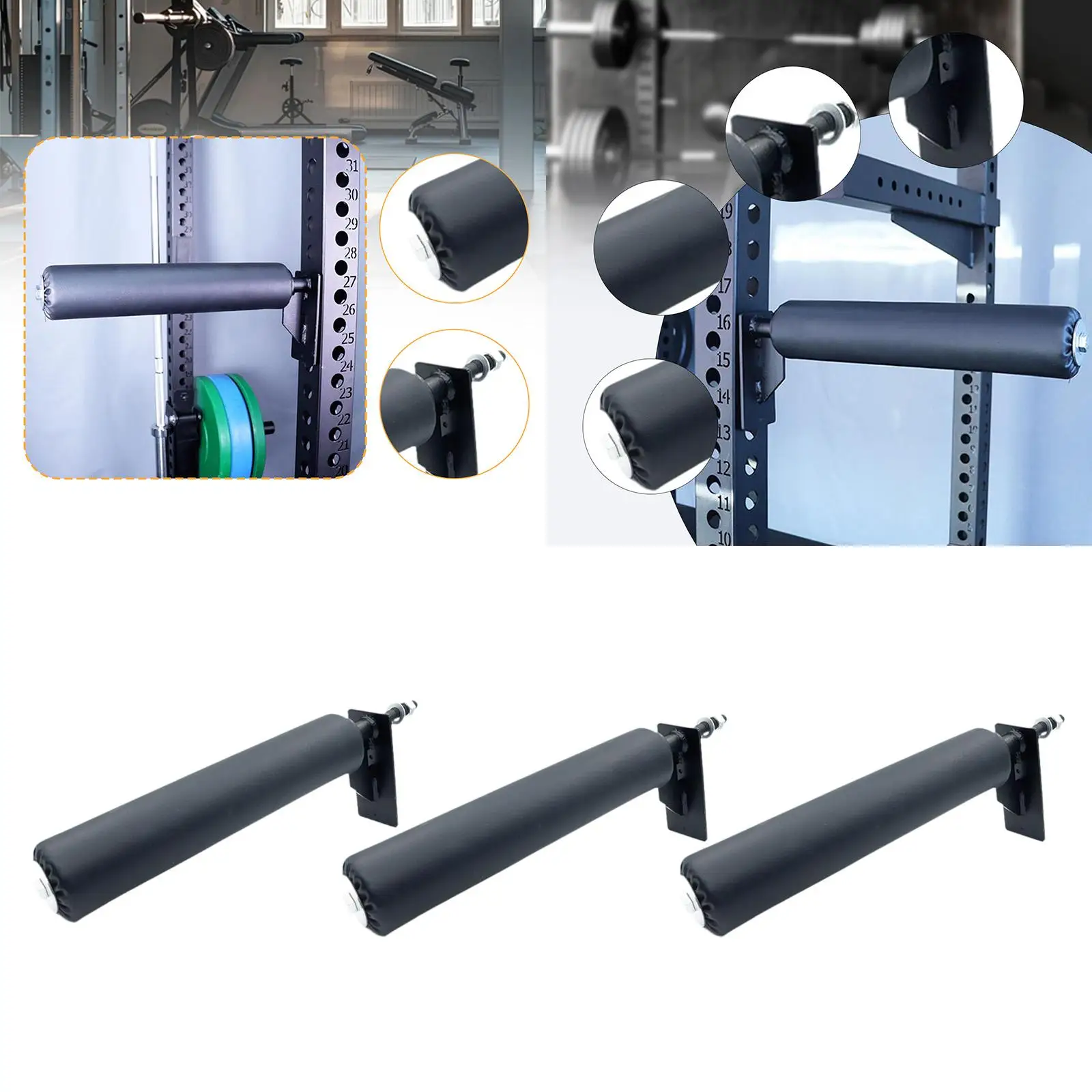 

Single Leg Squat Roller Squat Rack Attachment for Split Squat Hamstring Curl
