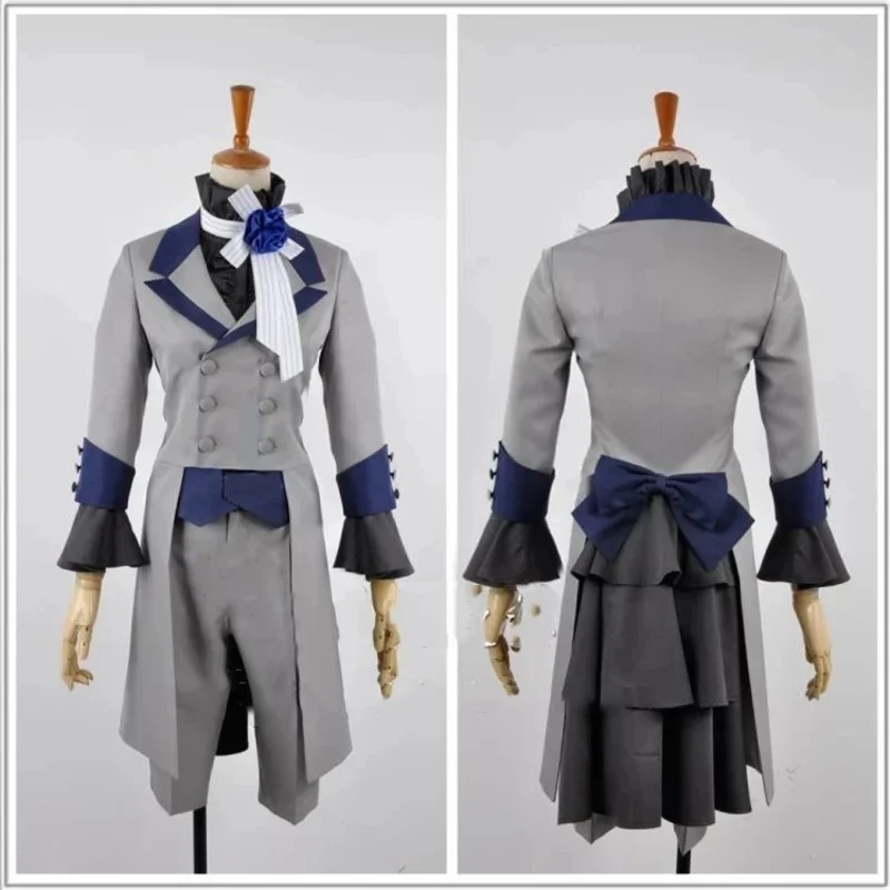 Anime preto mordomo ciel phantomhive cosplay traje ciel cosplay uniforme de circo terno masculino peruca sapatos para adulto festa de halloween pa