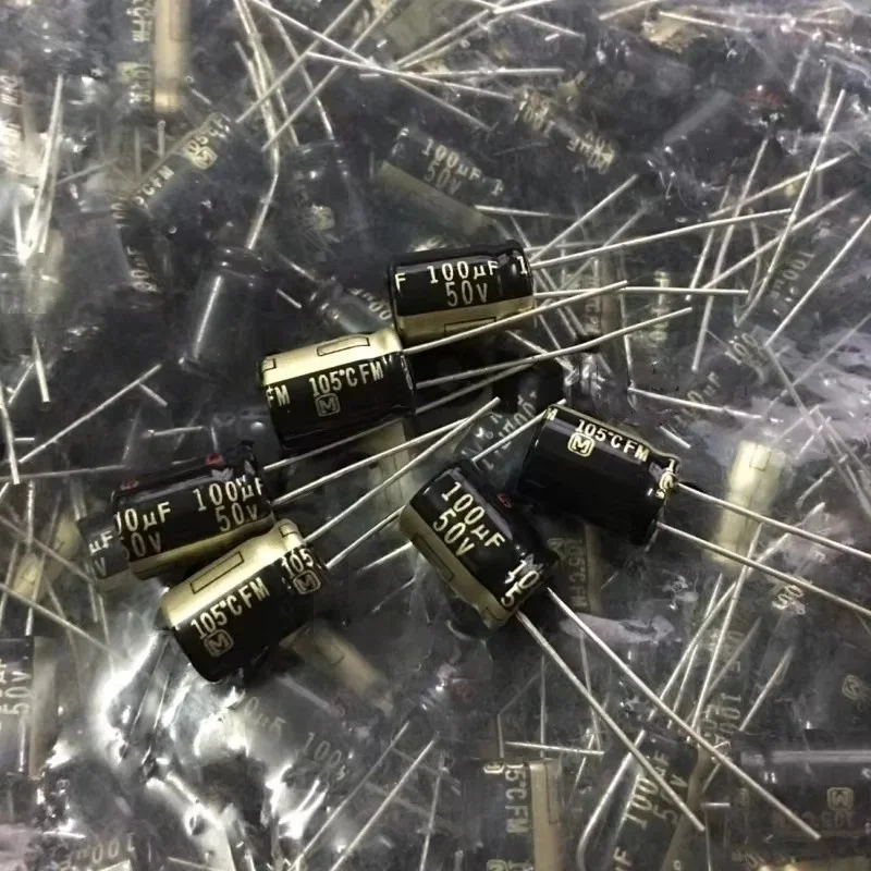 10PCS 100UF 50V Fever Audio Capacitor 50V 100UF 8X12 FM Ultra Low Resistance