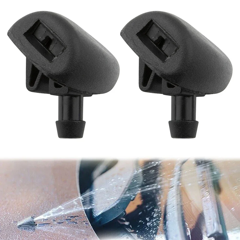 2Pcs Car Wiper Washer Nozzles Black Car Front Windscreen Wiper Water Washer Jet Nozzles For 407 206 C2 C5 6438Z1 Front Parts