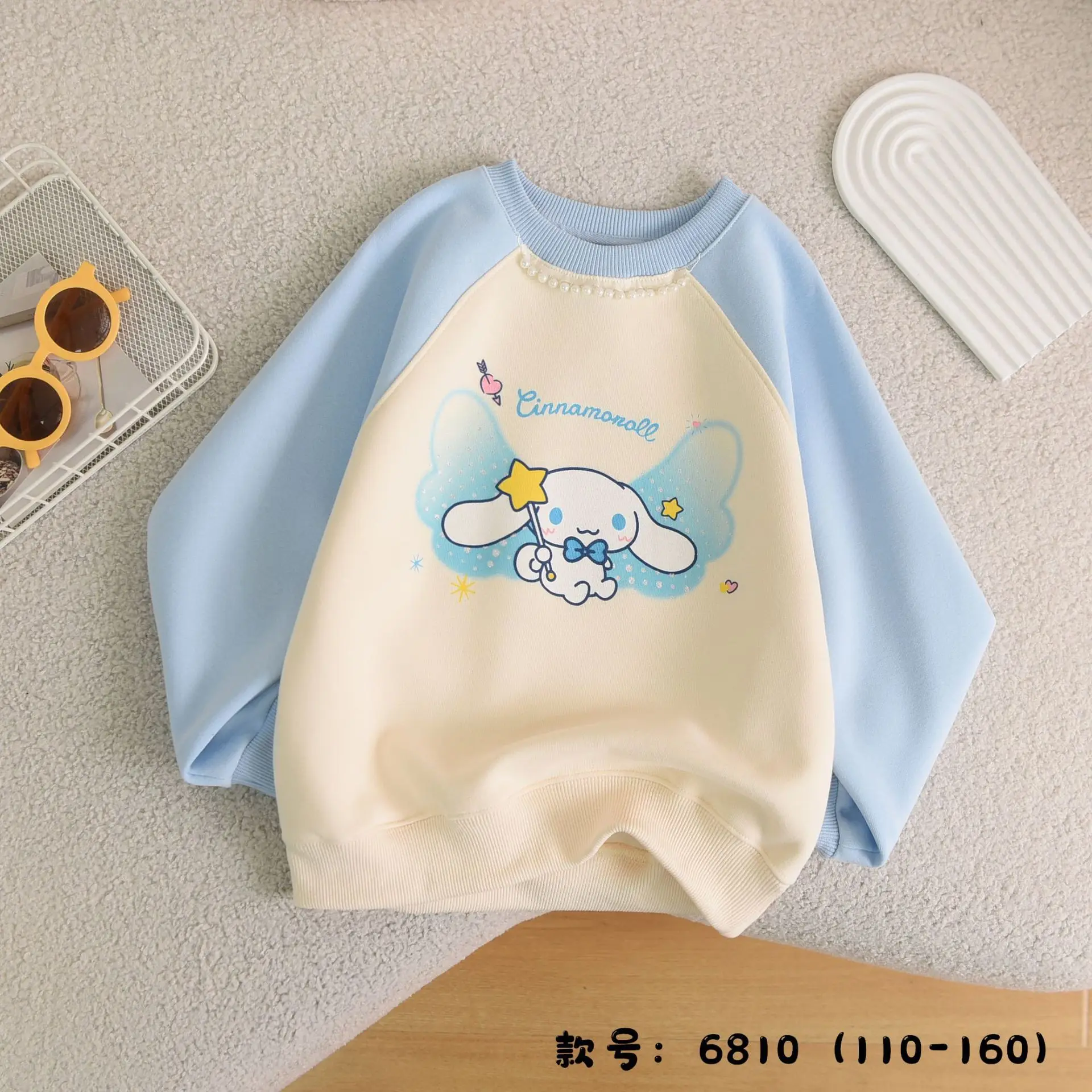 Kawaii Cinnamoroll Hoodie Girls Sanrio Kuromi My Melody Autumn Children Loose Round Neck Cartoon Casual Long Sleeves Kid Gift