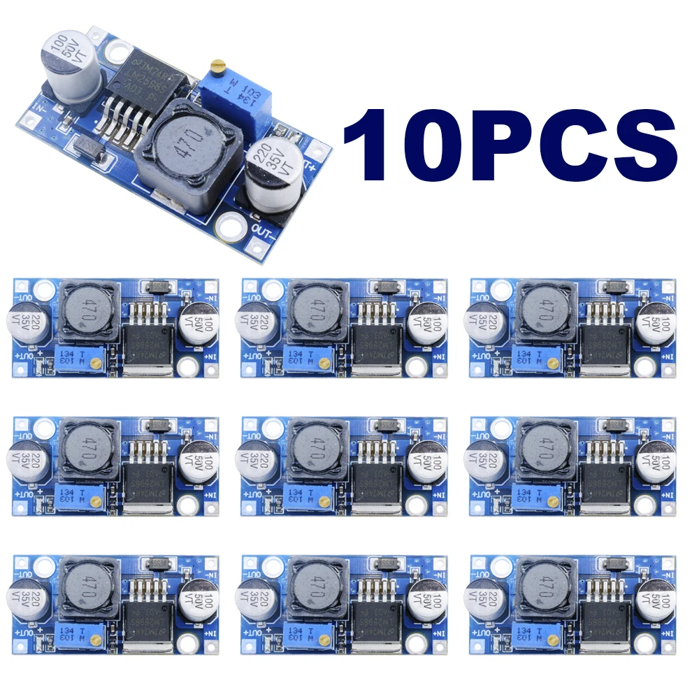 10pcs LM2596 DC to DC Buck Converter 3.0-40V to 1.5-35V Power Supply Step Down Module