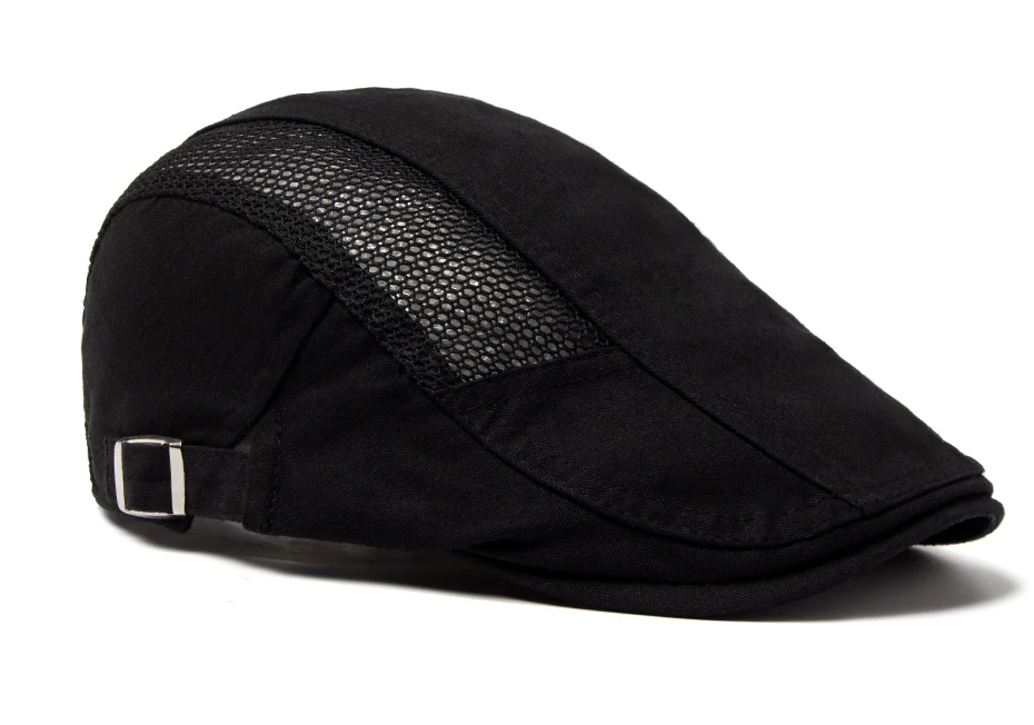 Mesh Cap Baskenmütze Für Männer Mode Brief Label Berets Sommer Baumwolle Atmungsaktive Sonnenblende Frauen Casual Entenschnabel Hut Einstellbar – Detail 19