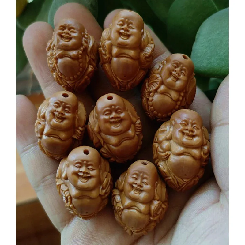 20mm Maitreya Olive Pit HandString Men Carved Olive Seed Eight Buddhas Bracelet Buddha Hand Pure Handmade Lucky Fortune Blessing