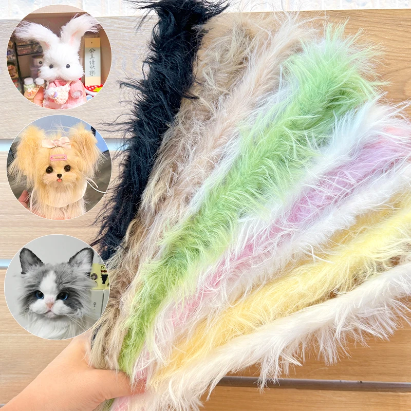 1M*25Mm Twisted Stick Colorful Long Mink Fur Plush Dolls Twist Sticks Strip DIY Hand Furry Dog Rabbit Crafts Making Supplies