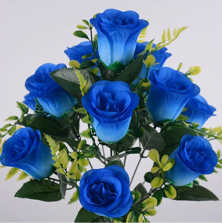 43 cm Rosen-Seidenstrauß, künstliche Rosen, 12 Köpfe, Braut, Hochzeit, Zuhause, Party, Dekoration, künstliche Blumen, künstliche Blumen – Detail 7