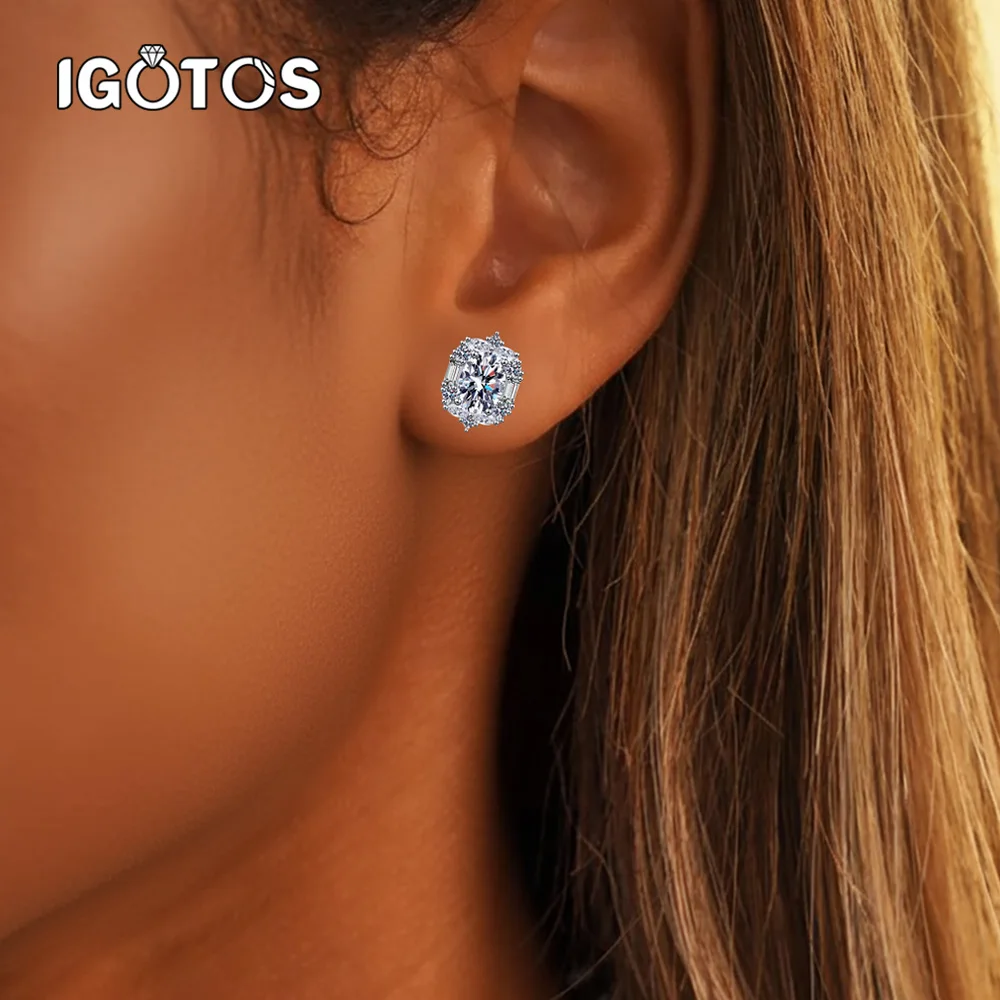 

5*7mm Oval Cut Moissanite Stud Earrings for Women S925 Silver Lab Diamond Exquisite Ear Stud Luxury Jewelry with Certificate