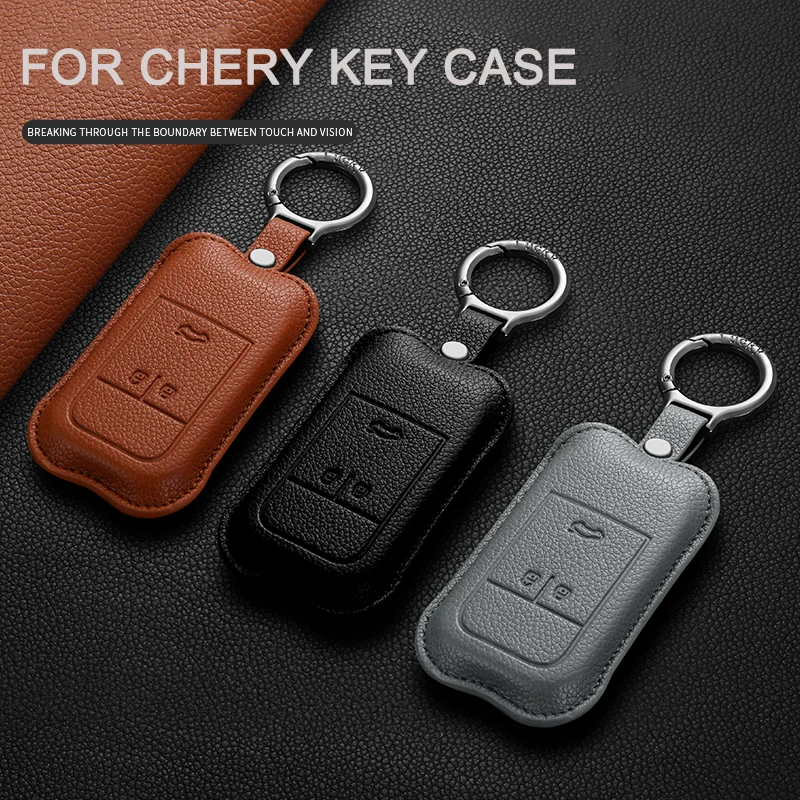 

Car Remote Key Case Cover For Chery Arrizo Tiggo 3 5X 4 8 Glx 7 2019 2020 Leather Key Protector Shell Bag Keychain Accessories