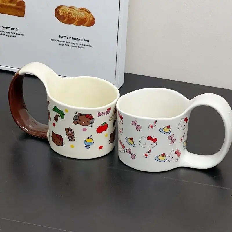 แก้วน้ำเซรามิกน้ำหนักเบา ลายการ์ตูนซานริโอ้ คิตตี้ เมโลดี้ ดีไซน์สวยงาม เหมาะสำหรับใช้ในบ้าน สำนักงาน หรือดื่มน้ำตอนเช้า