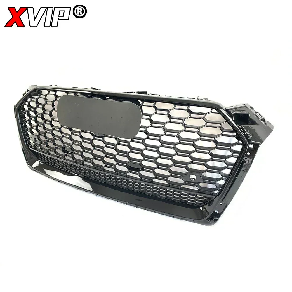 شبكة مصد سوداء لامعة XVIP مع حلقة كروم ، جزء بديل للشبكات العلوية لأودي A5 S5 F5 17-19 #6