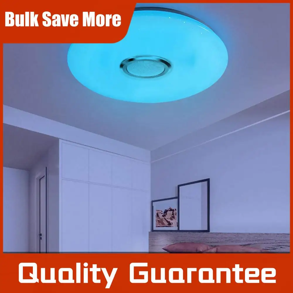 

Светодиодный потолочный светильник RGB с регулируемой яркостью, Bluetooth-совместимый, современный потолочный светильник с динамиком, умный потолочный светильник для спальни и гостиной