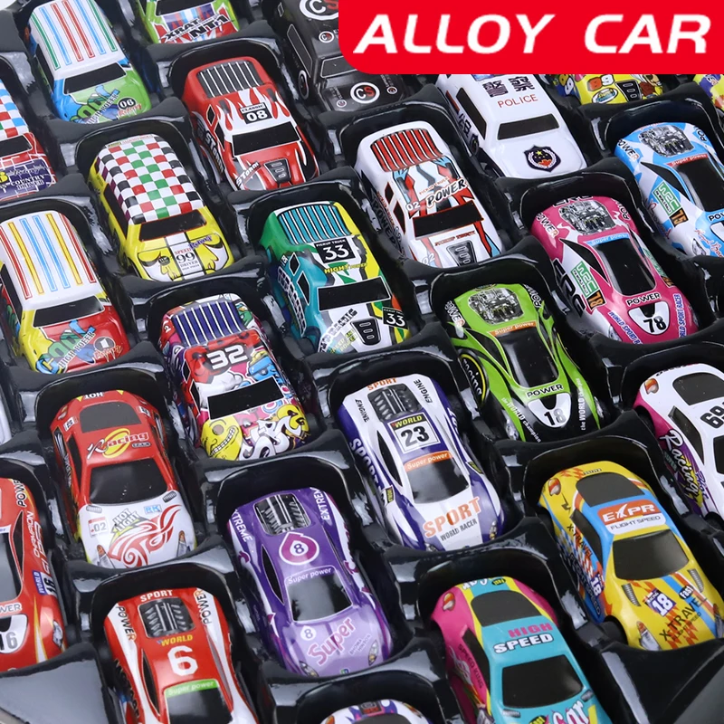 Juego de coches de inercia para niños pequeños, juguetes de colección de modelos de vehículos de plástico, regalo de cumpleaños, 20-30 unids/set