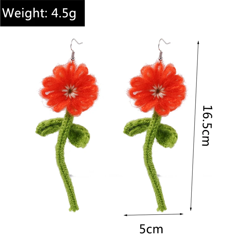 Modische handgefertigte Plüschblumen-Ohrhänger für Frauen und Mädchen, Party- und Festivalschmuck, Geschenke – Detail 8