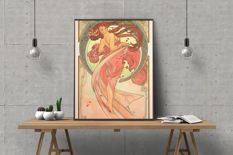 Dance Vintage Nouveau Canvas Print Wall Art Retro Style Gift Reproduction Classic Oil Painting Home Decor