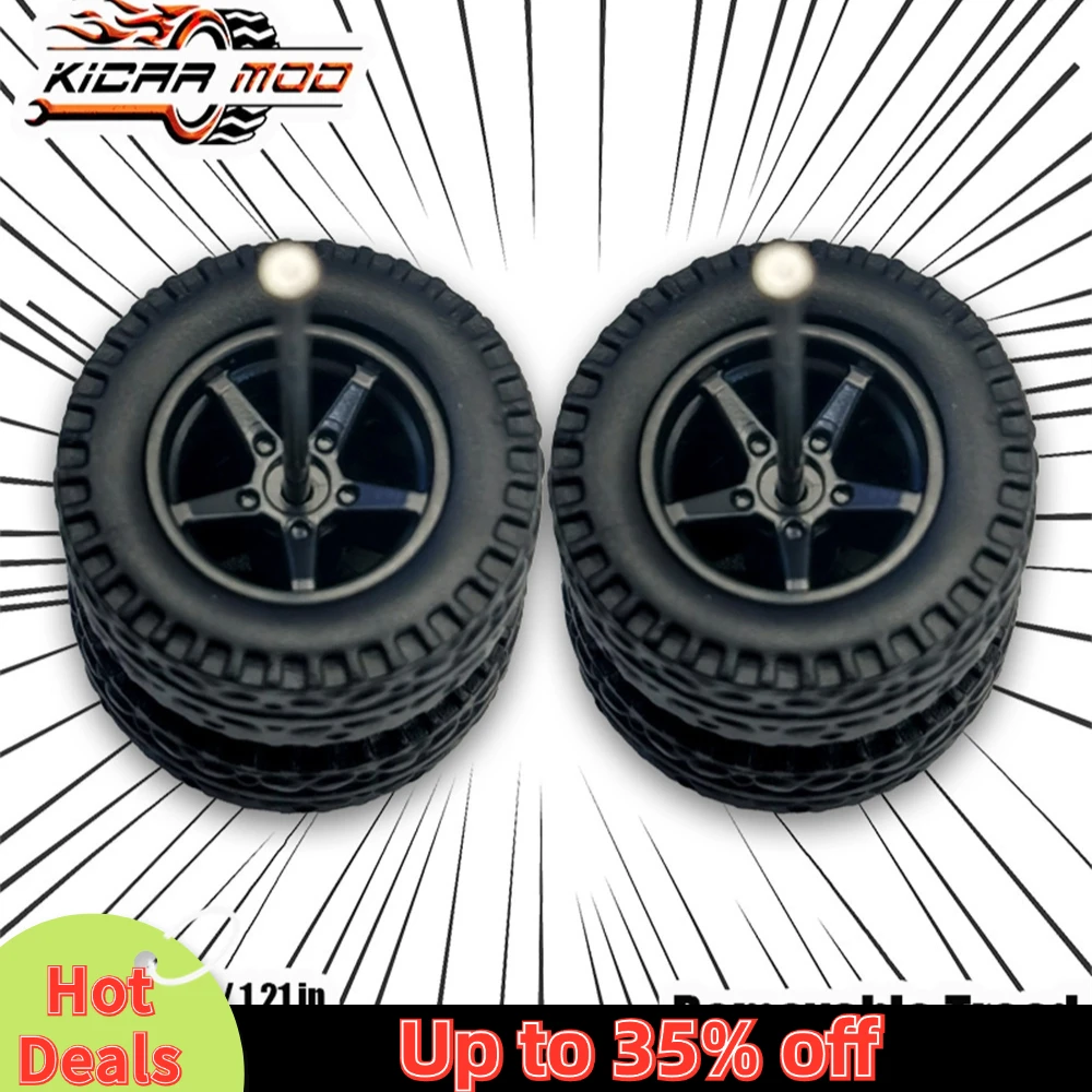 Модель 1/64 года, автомобильные колеса с резиновыми покрышками для любой местности, пять спиц, запасные части для внедорожников, хот-колеса среднего размера, 1 комплект