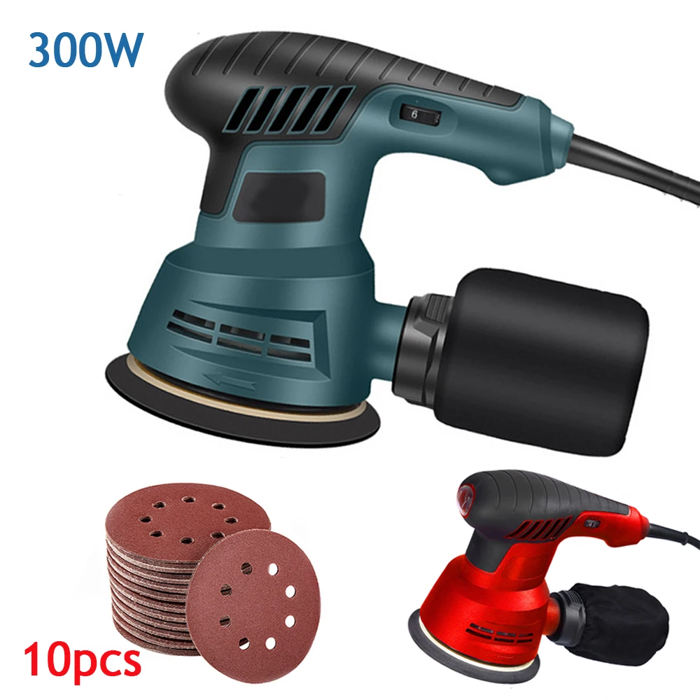 300W Electric Eccentric Sander 5 Inch 125mm Sanding Plate Electric Sander Wood Processing Furniture Car Polishing Machine