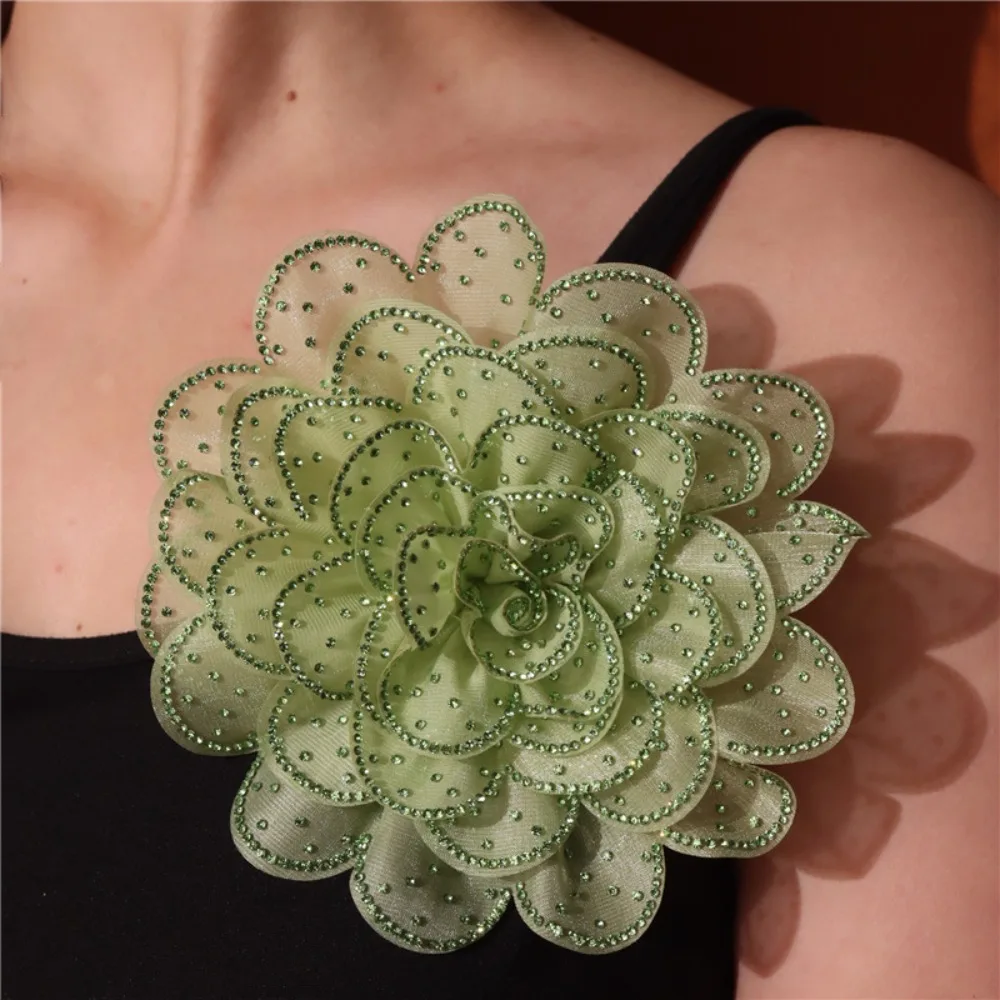 

14cm Flower Fashion Patch Brooch Creative Clothing Decoration Flower Inlaid Diamonds Flower Clothing Accessories