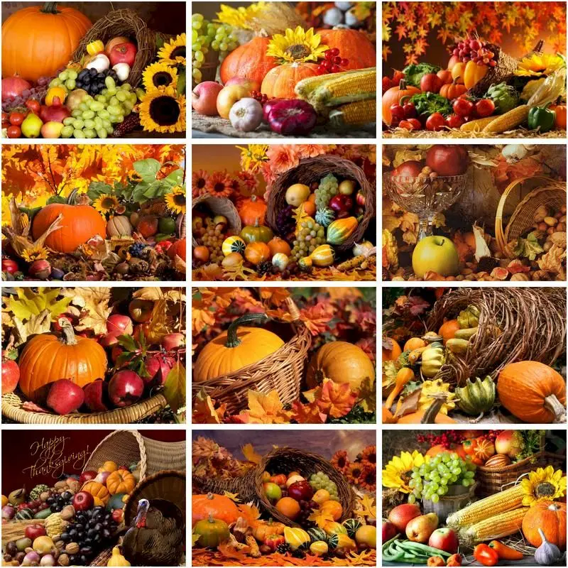 

CHENISTORY DIY Diamond Painting Pumpkin Food Scenery Full Square 5D Diamond Embroidery Kits Home Decoration Gift