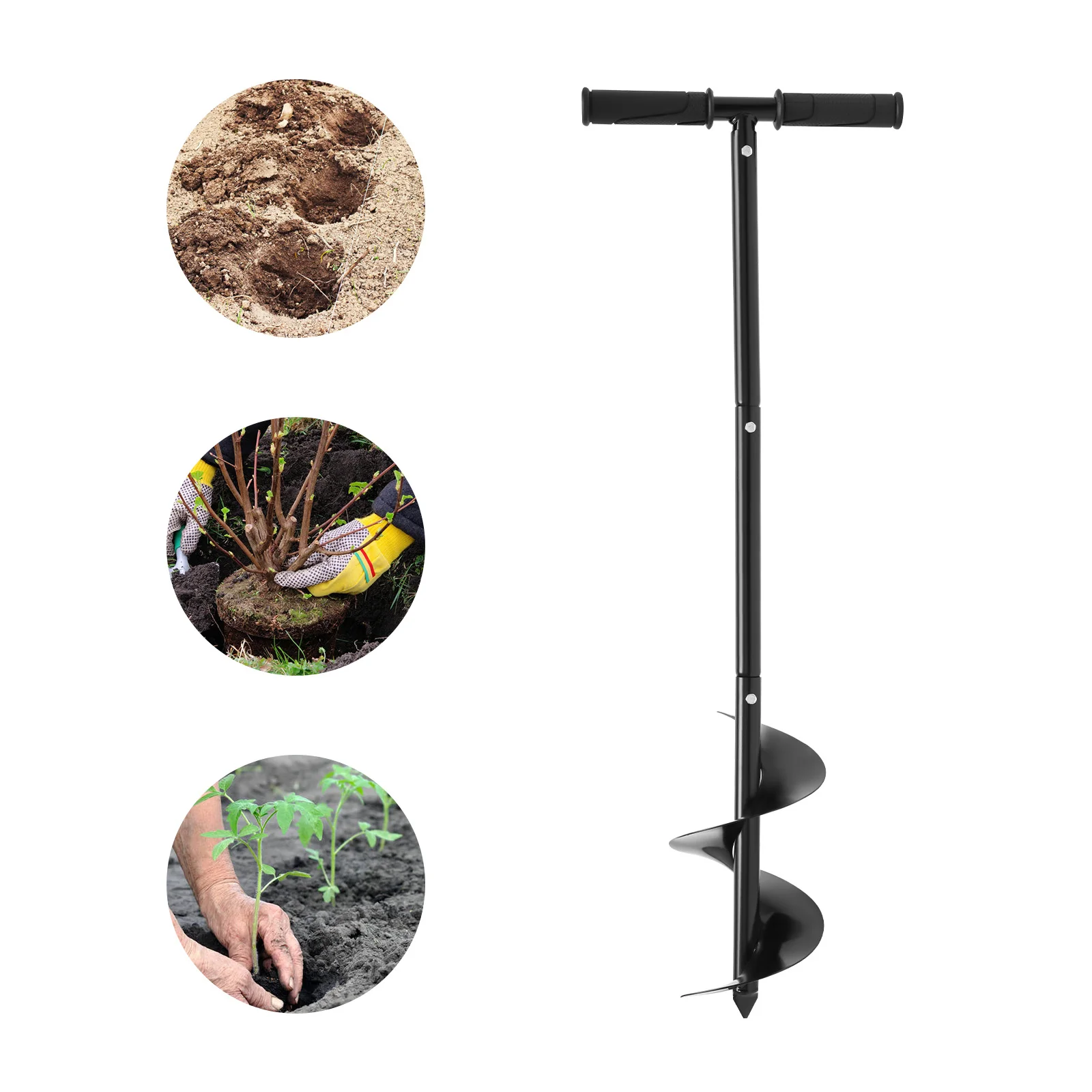 

Handheld Post Hole Digger - Anti-Slip A3 Steel Handle, Waterproof Spray Coating, Easy Clean for Garden/Sand