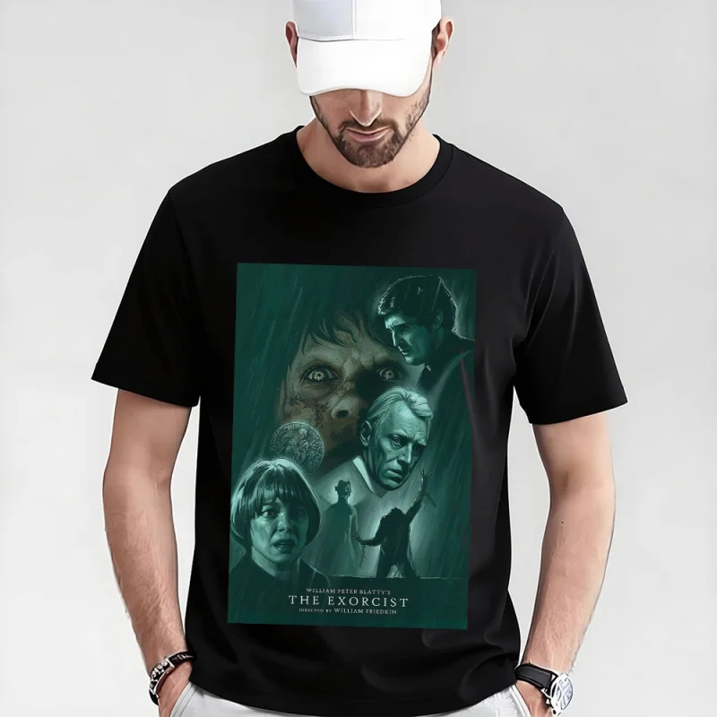 

Retro Horror Movie The Exorcist 0317 Sacry Halloween Gift t shirt Supernatural Darkness Pazuzu Graphic Clothes Large size Tops