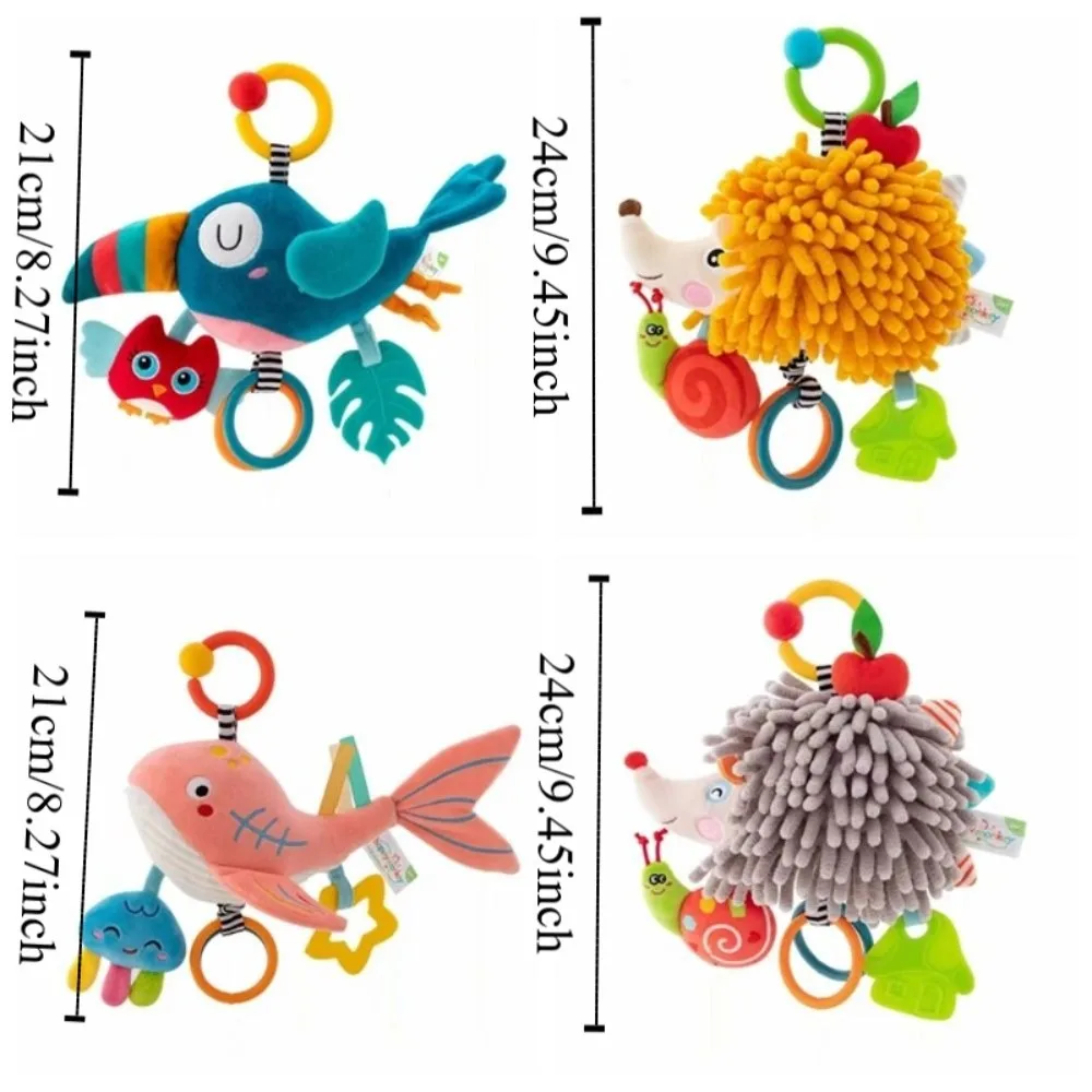 Plüsch Baby Krippe Glocke Spielzeug Frühe Bildung Beißring Rasseln Infant Weiche Plüsch Spielzeug Hand Grip Abnehmbare Kinder Stofftier Spielzeug