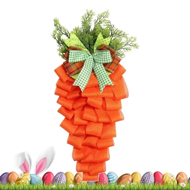 Easter Wreaths For Front Door Orange Easter Carrot Decor Artificial Door Hangers Seasonal Decor Decorative Signs & Ornaments For