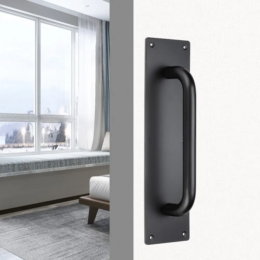 

Современная ручка-скоба для раздвижных дверей, серебристая, из нержавеющей стали, усиленная, 200*65 мм, черная, для ворот и сантехники