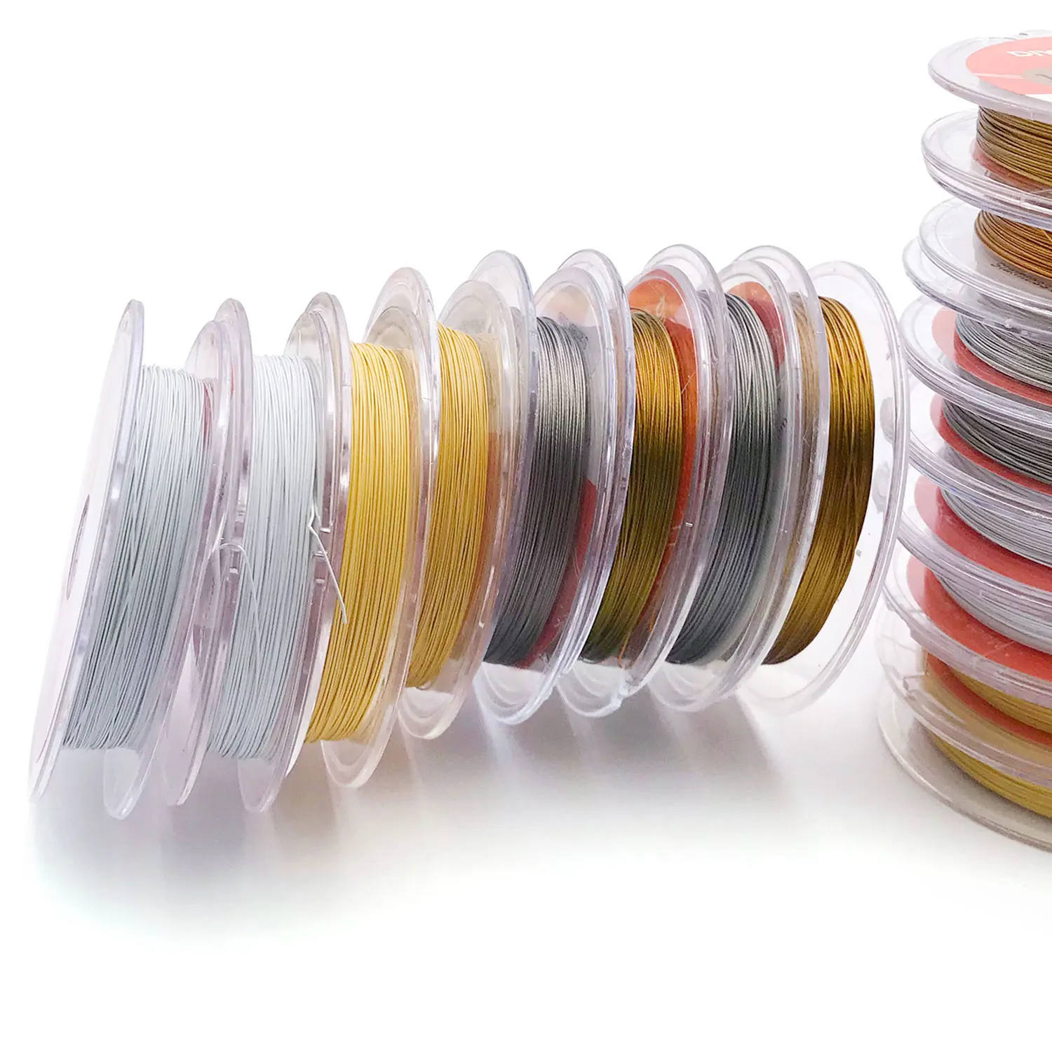 سلك نحاسي من الفولاذ المقاوم للصدأ بطول 50 مترًا، سلك خرز ملون ثابت، لإكسسوارات صنع المجوهرات وقلادة وسوار ذاتي الصنع #1