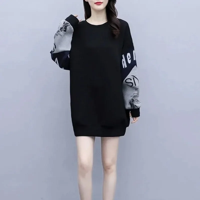 Black Spring and Autumn Korean Fashion Female Top Long Sleeve Pullovers On Promotion Kpop Clothing Novelty M Women's Sweatshirts