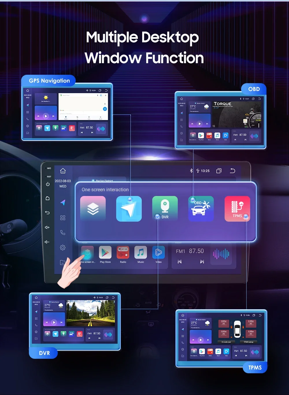 Hizpo Autoradio Carplay 4G 8581 AI Systeme Android Autoradio für Peugeot 208 2008 Serie 2012-2018 Multimedia Video Player GPS – Detail 23