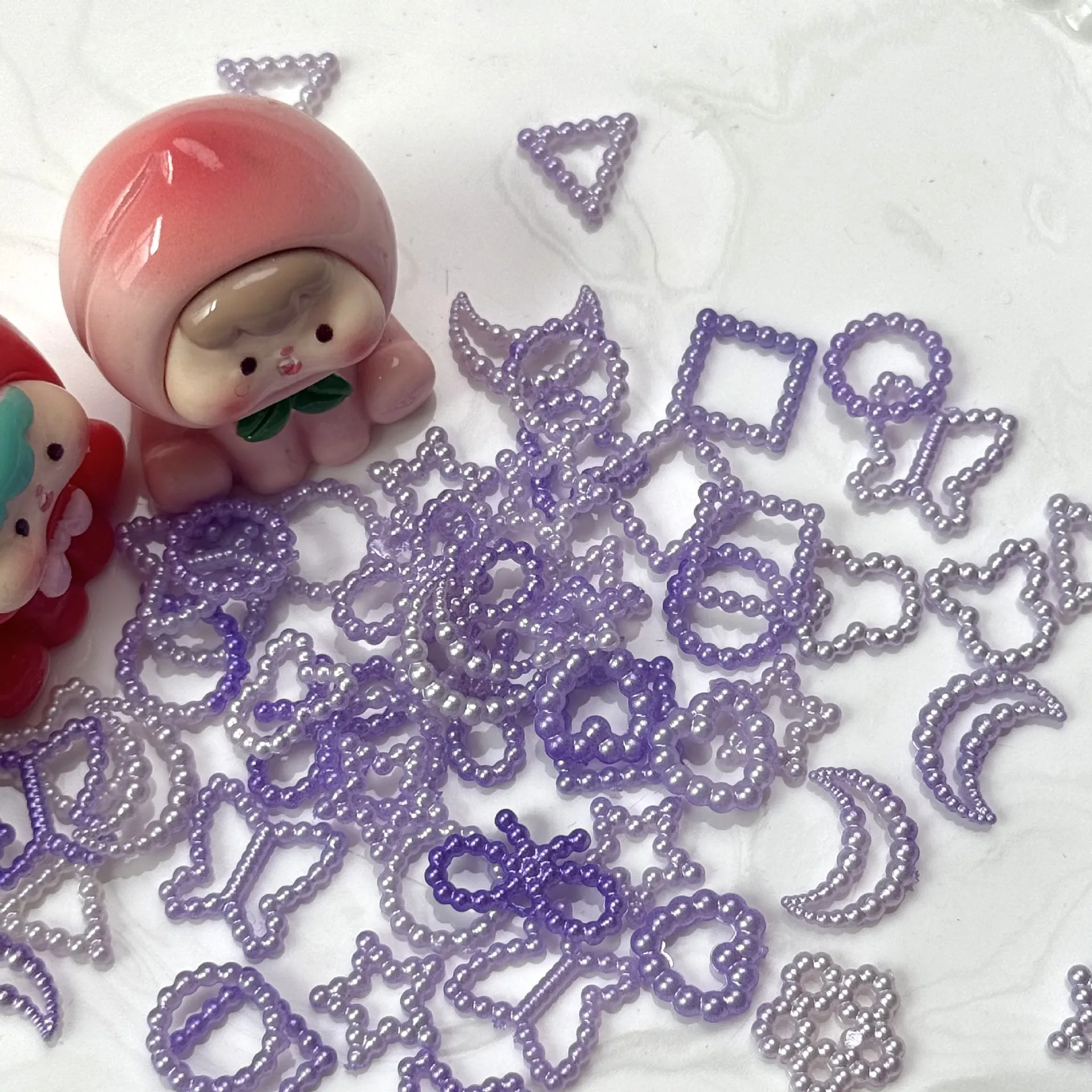 High Quality New ABS Imitation Pearl Bow Patch DIY Phone Case Mug Nail Decoration Accessories